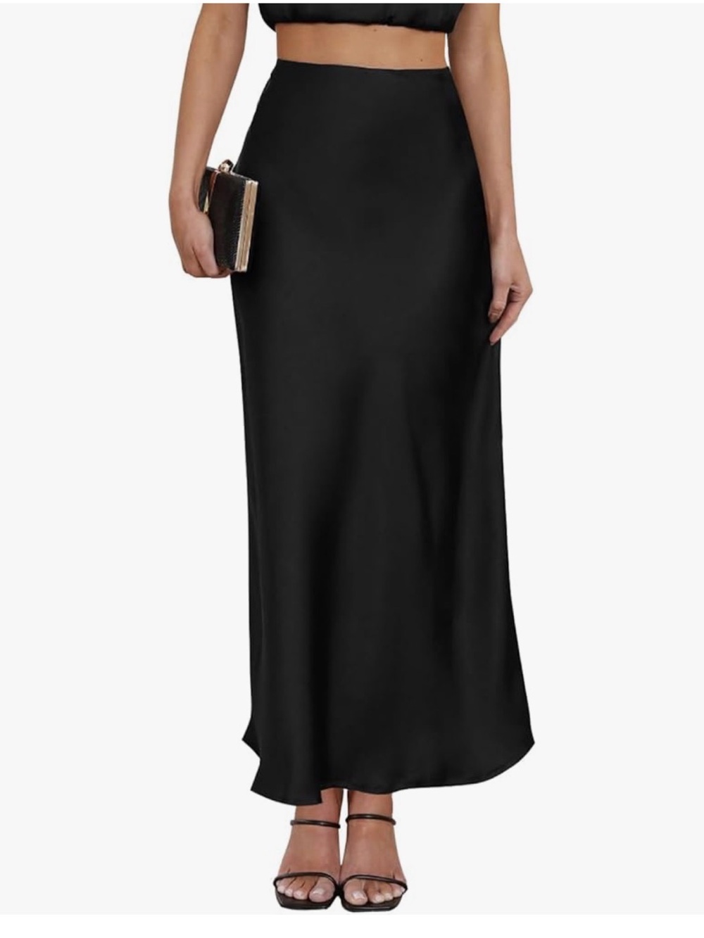 Black Satin Skirt